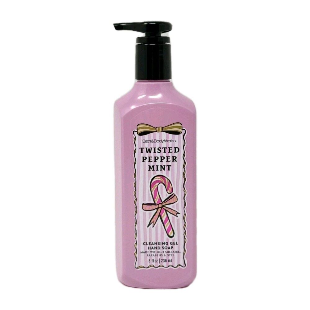 1 NEW BATH & BODY WORKS TWISTED PEPPERMINT CLEANSING GEL HAND SOAP WASH 8OZ PUMP